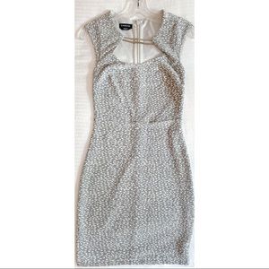Bebe Grey Cut Out Chain Dress